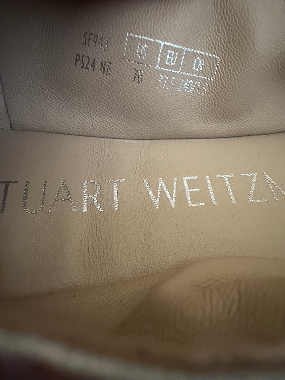 Stuart Weitzman Silver Metallic Leather Square Toe Ballet Flats Made in Spain 7 - Picture 7 of 7